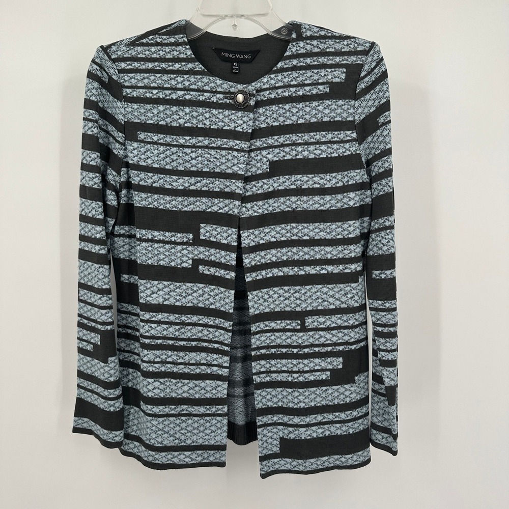 Ming Wang Womens Old Money Cardigan Jacket Size XS Quiet Luxury Minimalist‎